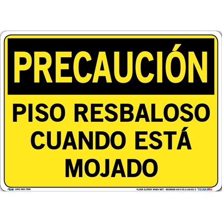 Vestil Vinyl Label Sign, 10-1/2" Height, 14-1/2" Width, Vinyl Label, Rectangle, Spanish SI-C-51-C-LB-011-S